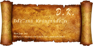 Dézsi Krisztián névjegykártya