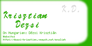 krisztian dezsi business card